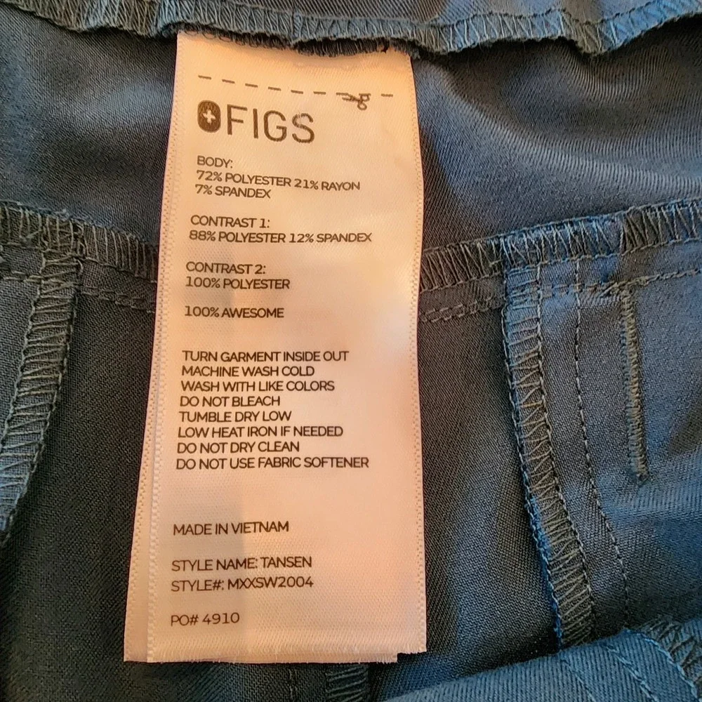 FIGS‎ Tansen Jogger Scrubs Pants XL Blue Green Teal Technical Collection Pockets